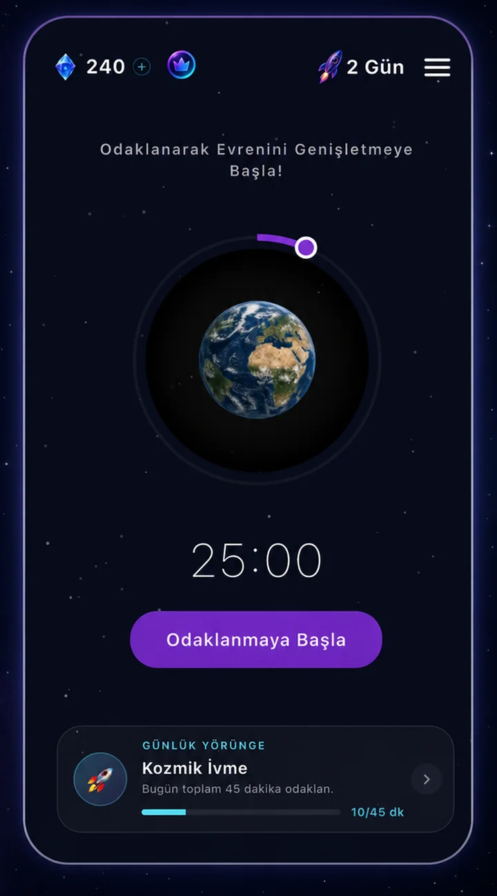 Orrery ana ekranı